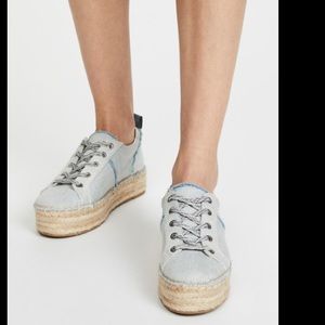 Sam Edelman Carleigh Denim Espadrille Sneakers Size 10